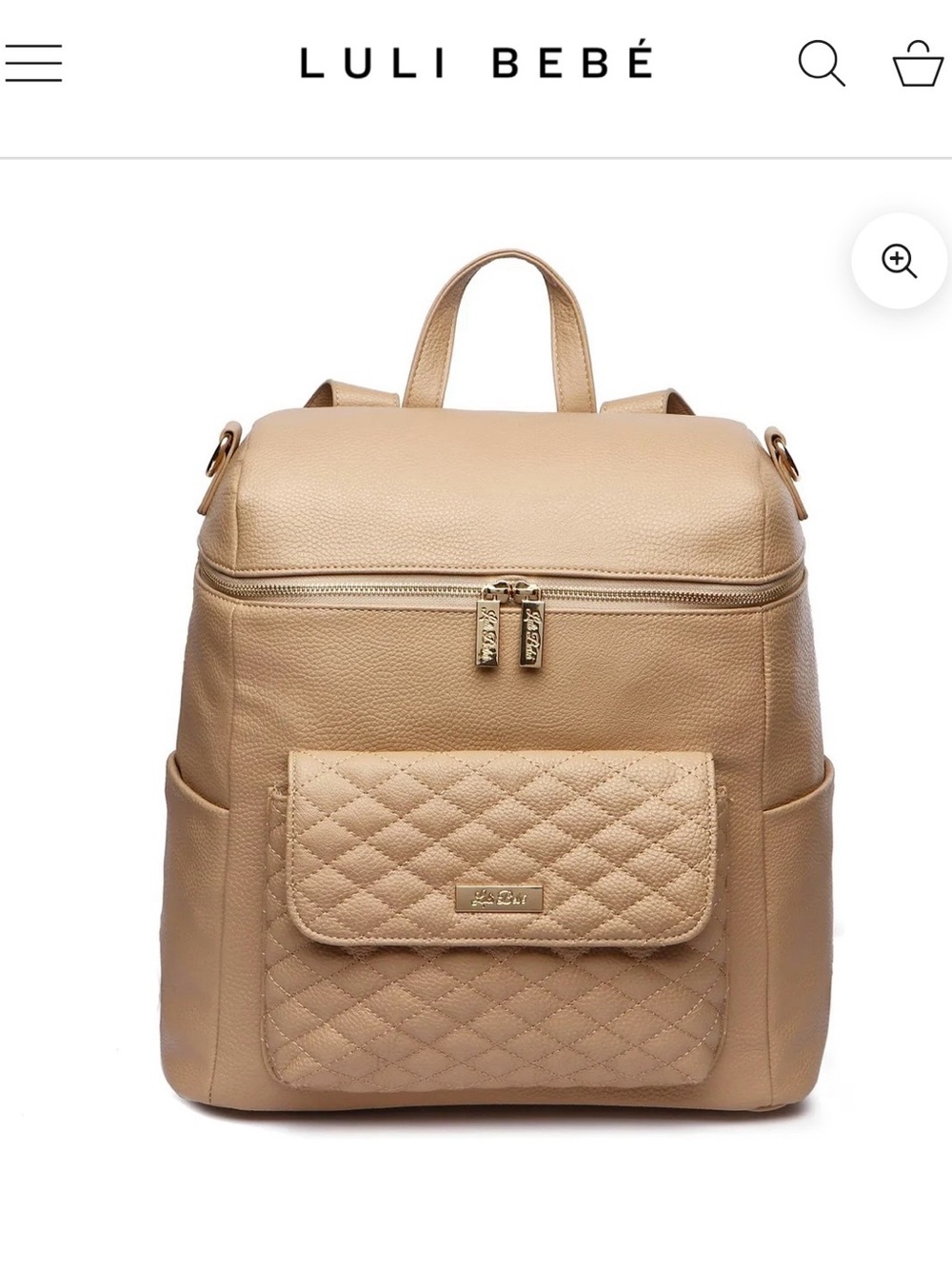 Luli Bebé Quilted Front Pocket Baby Backpack - Beige